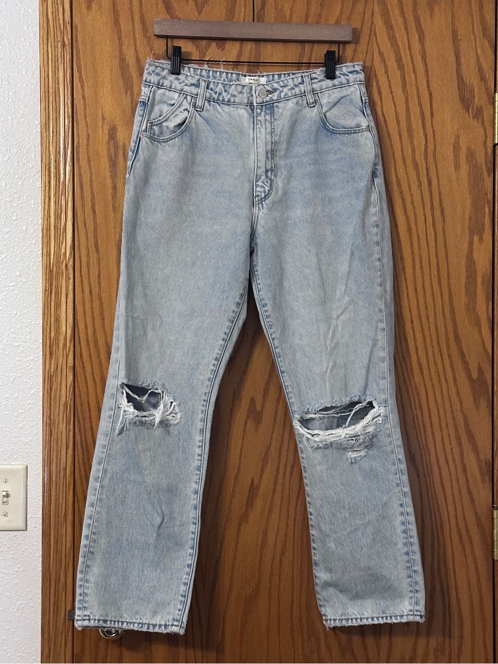 Rollas Original High Rise Straight Jeans - Distressed - Size Aussie 14 (US 10)